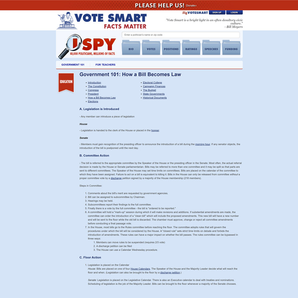 Schoolhouse Rock I'm just a bill Vote smart 1000x1000