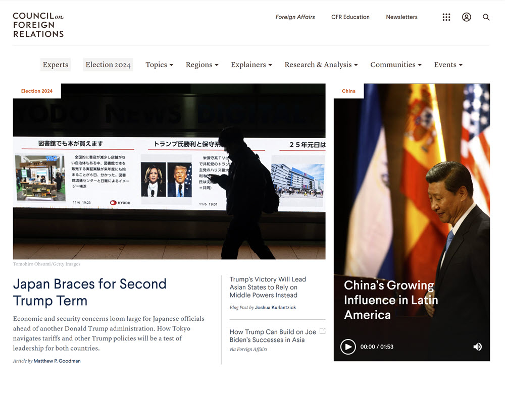 Council of Foreign Relations Backgrounders