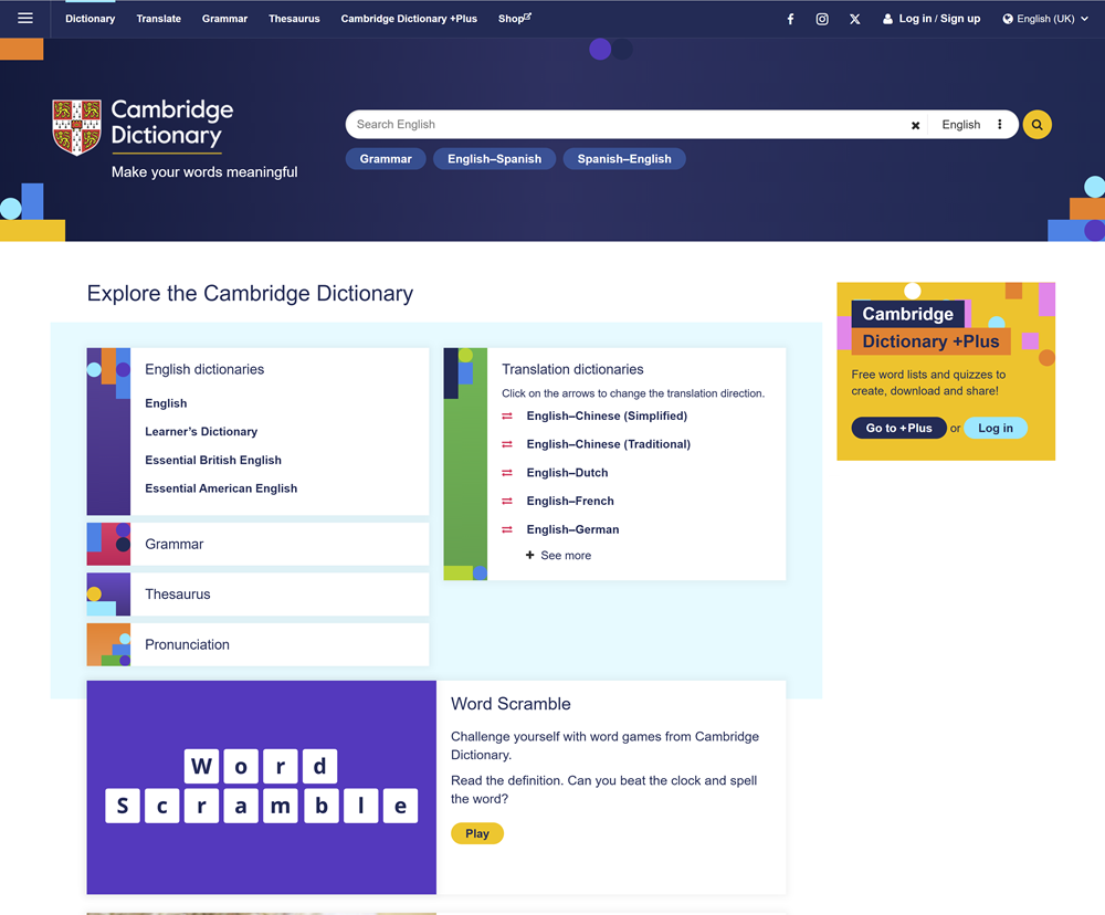 Cambridge Dictionary