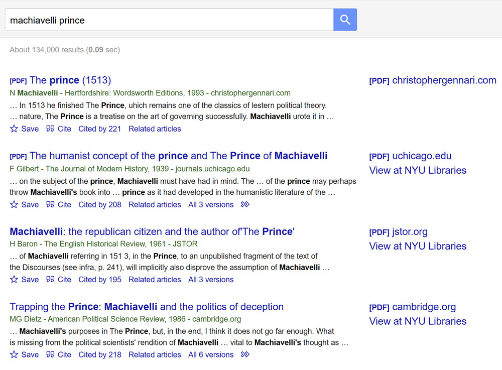 Google image of Machiavelli search.