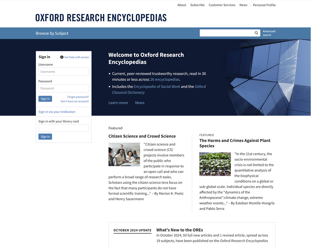 Oxford Research Encyclopedias