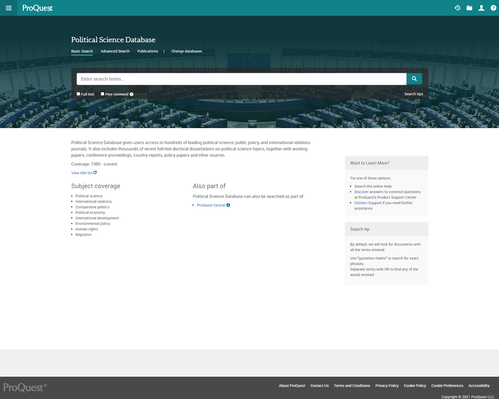 ProQuest Political Science