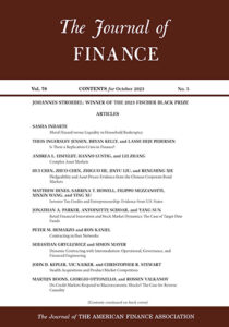 Journal of Finance