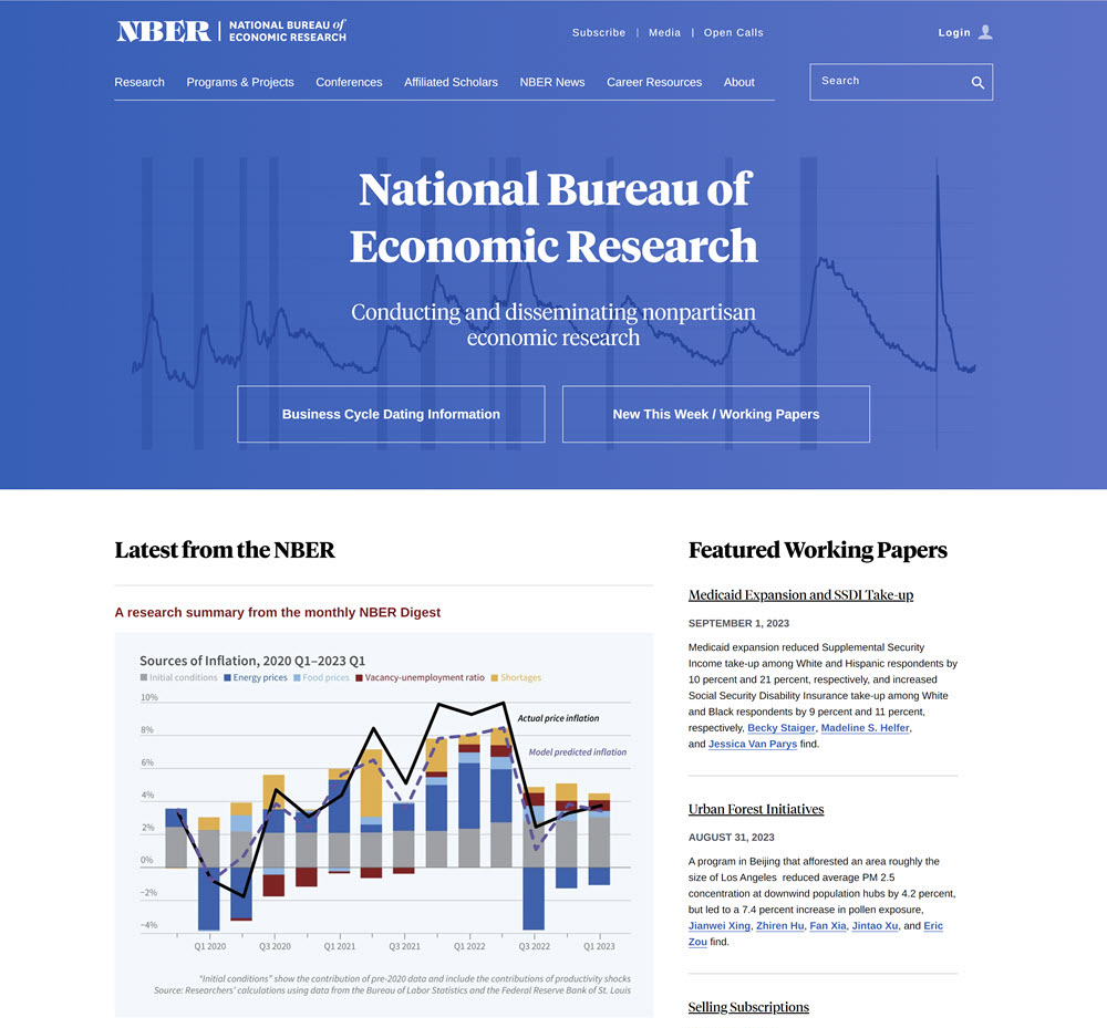 National Bureau of Economic Research (NBER) Working Papers