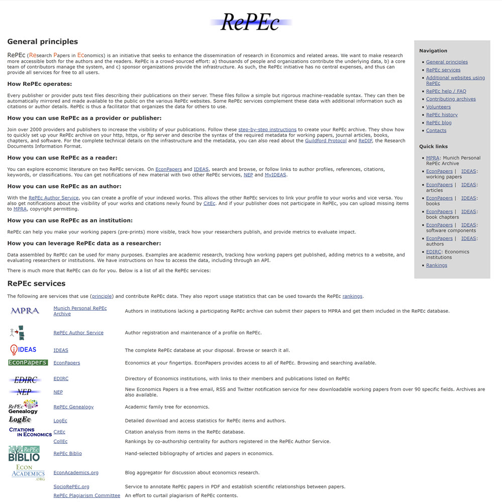 Research Papers in Economics (RePEc)