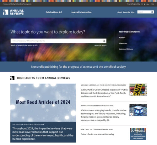 Annual Reviews Homepage