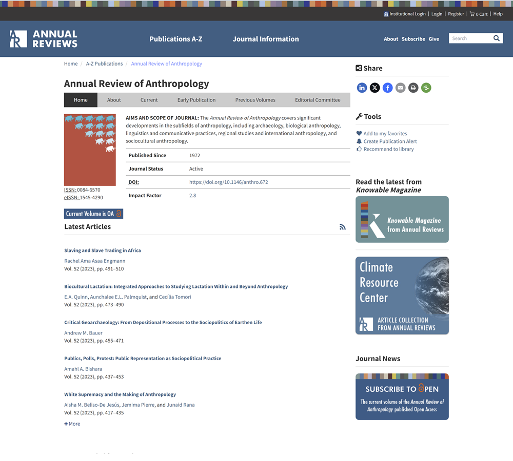 Annual Review of Anthropology