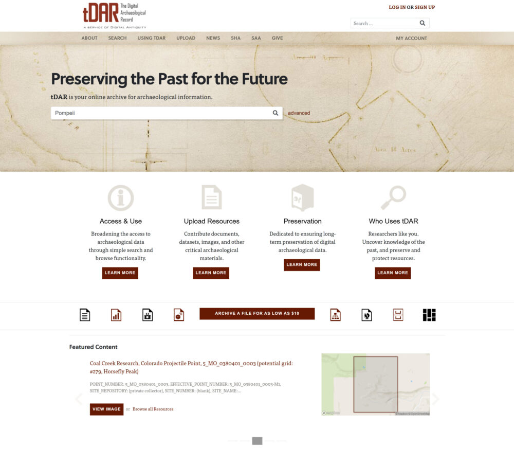 The digital archaeological record (tdar)