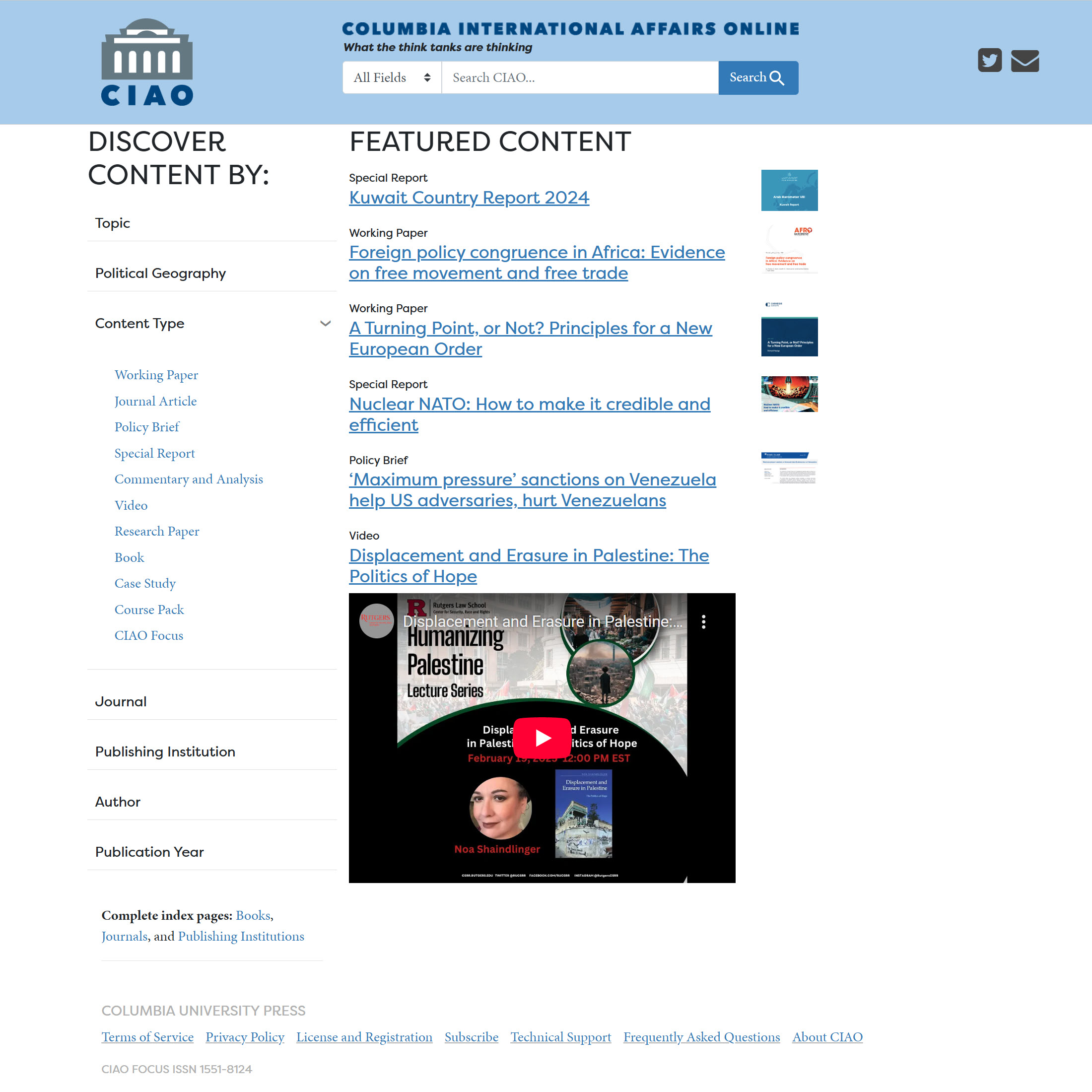 Columbia International Affairs Online (CIAO)