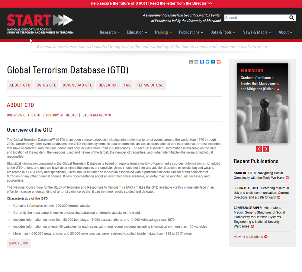 Global terrorism database