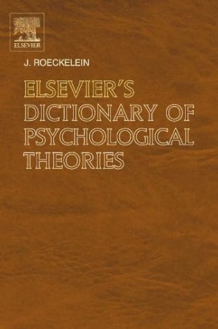 Elseviers Dictionary of Psychological Theories