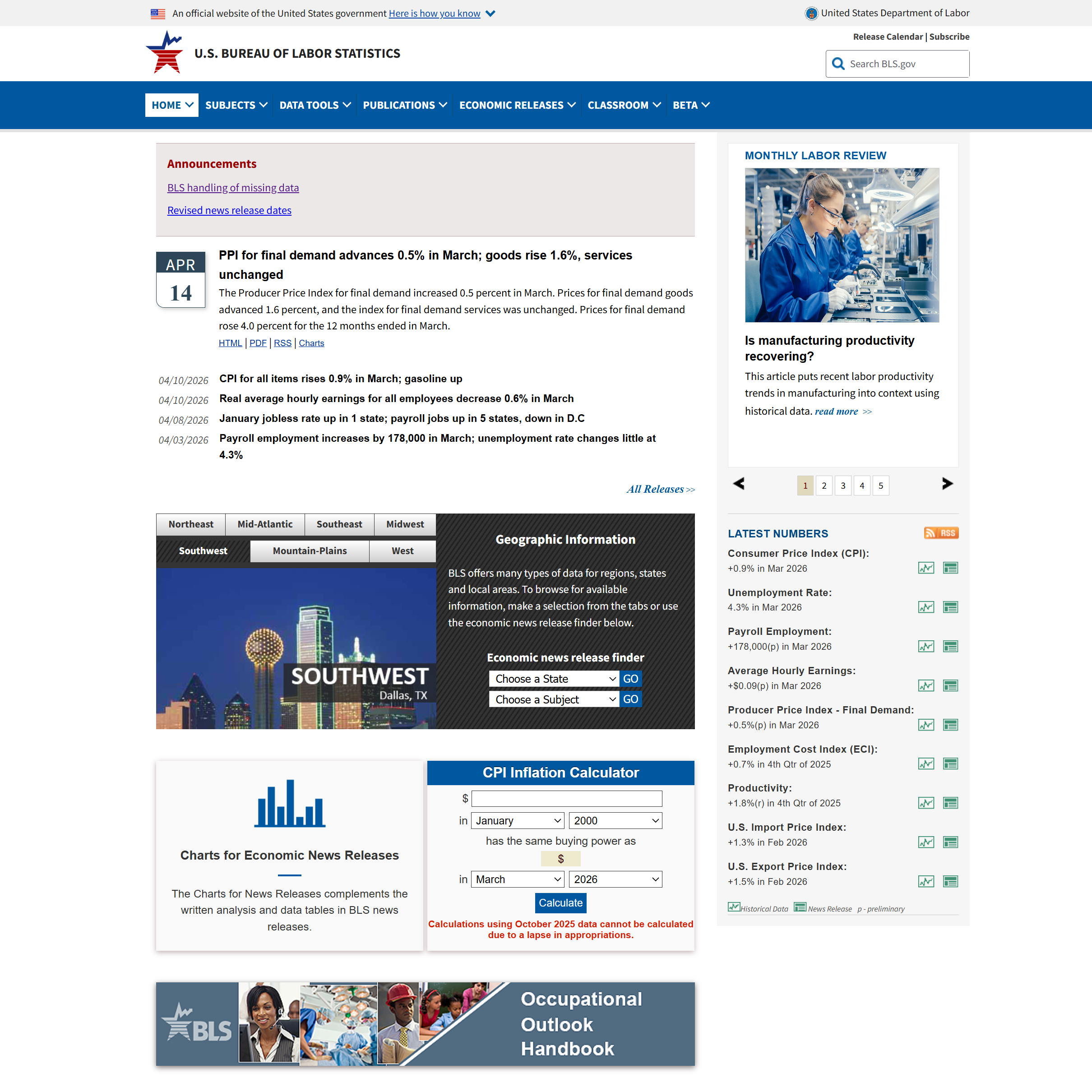 Bureau of Labor Statistics