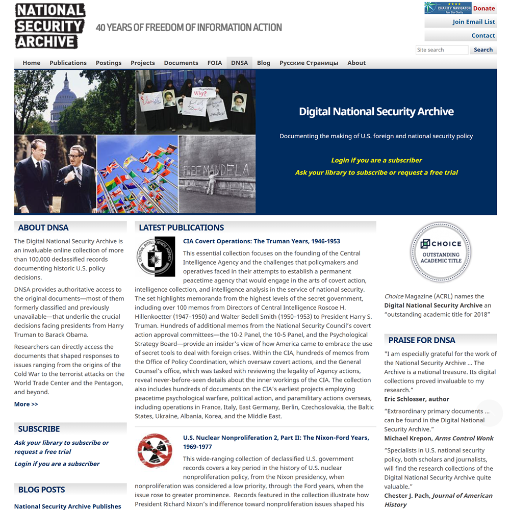 Digital National Security Archive