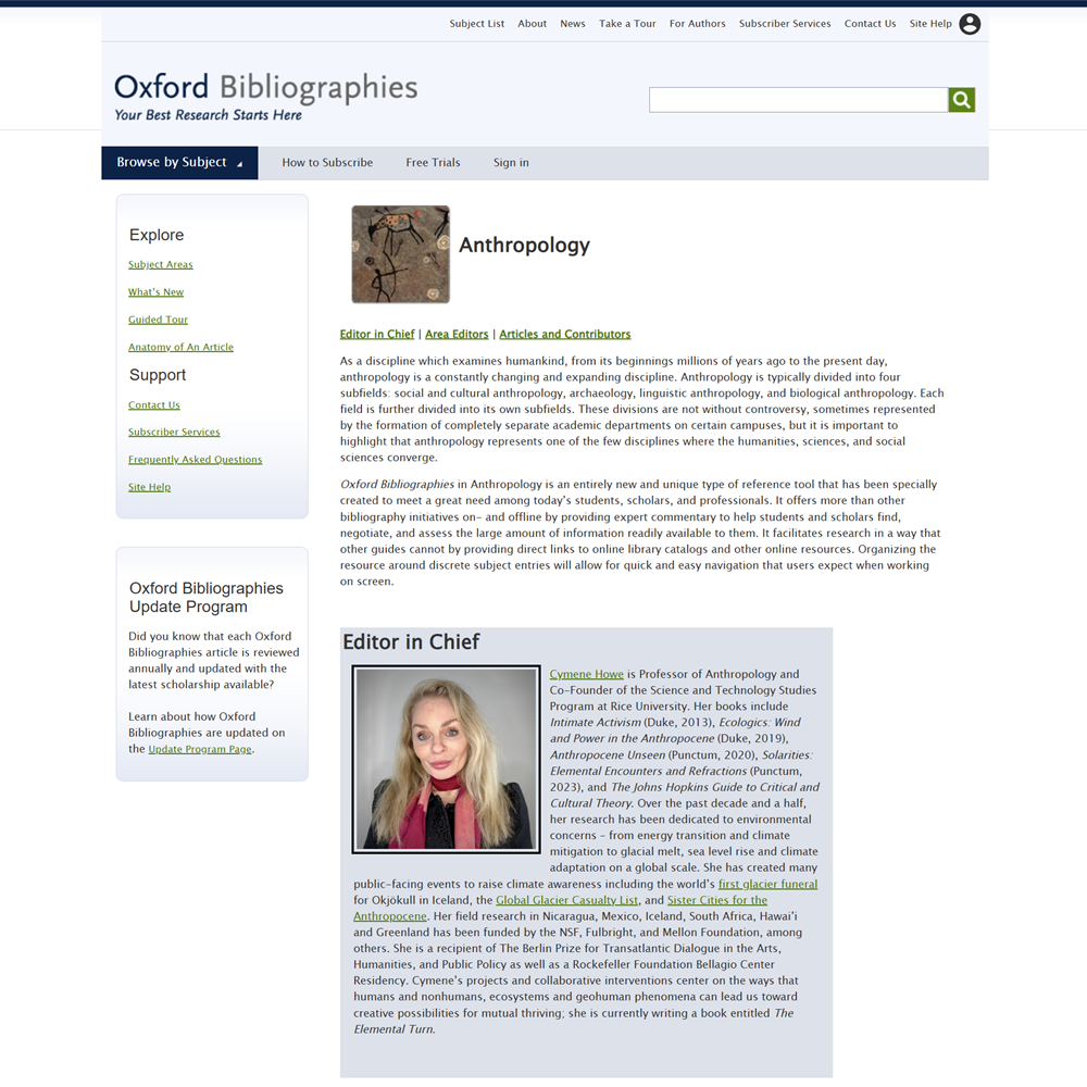 Oxford Bibliographies in Anthropology