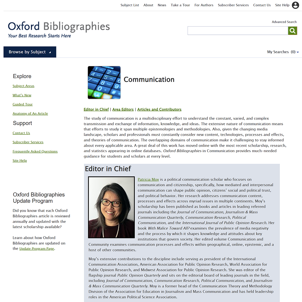 Oxford Bibliographies in Communication