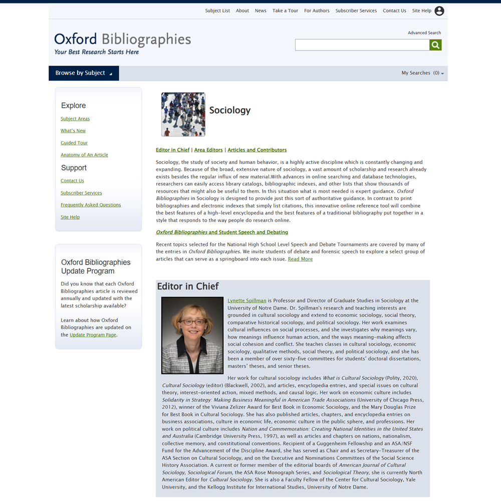 Oxford Bibliographies in Sociology