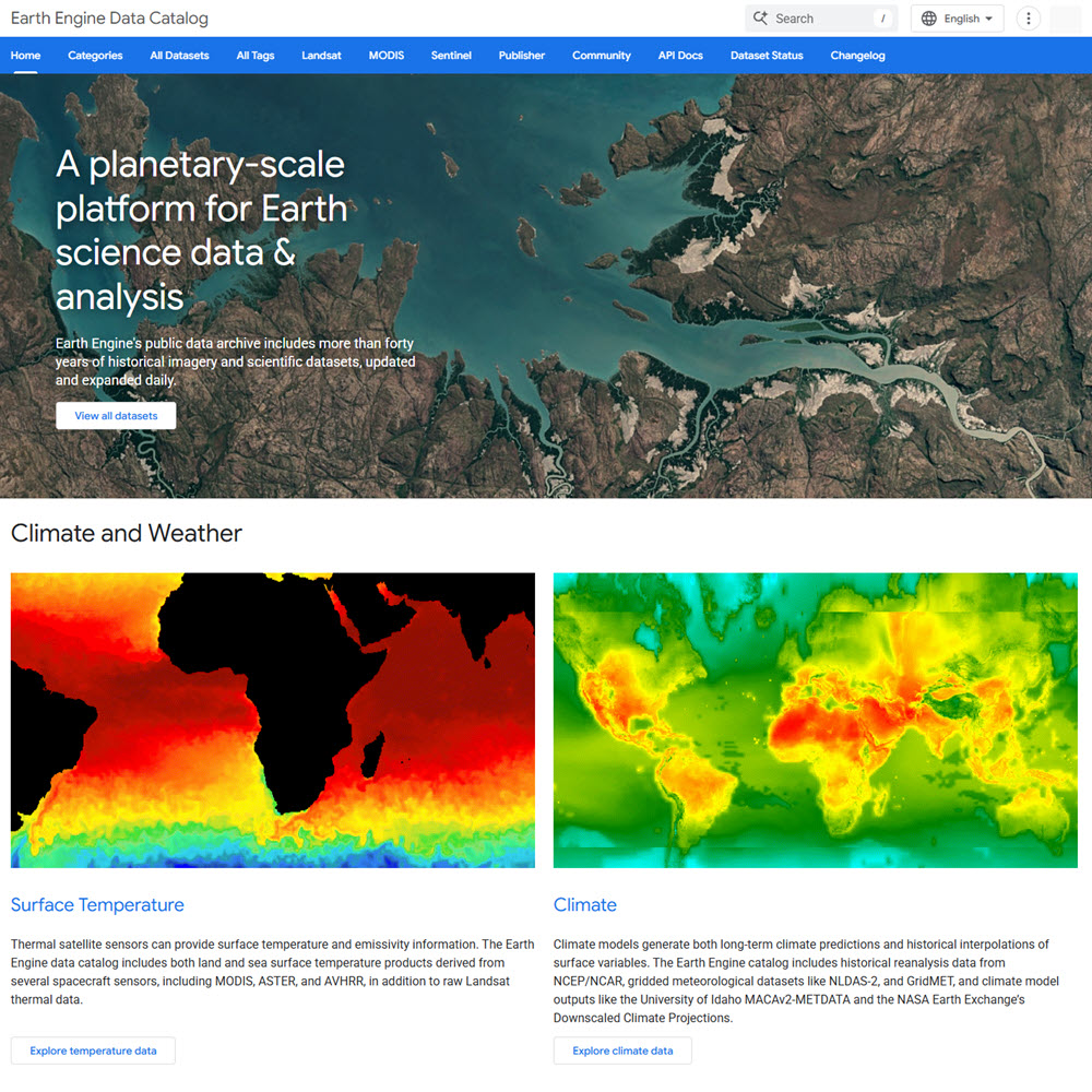 Google Earth Engine Data Catalog
