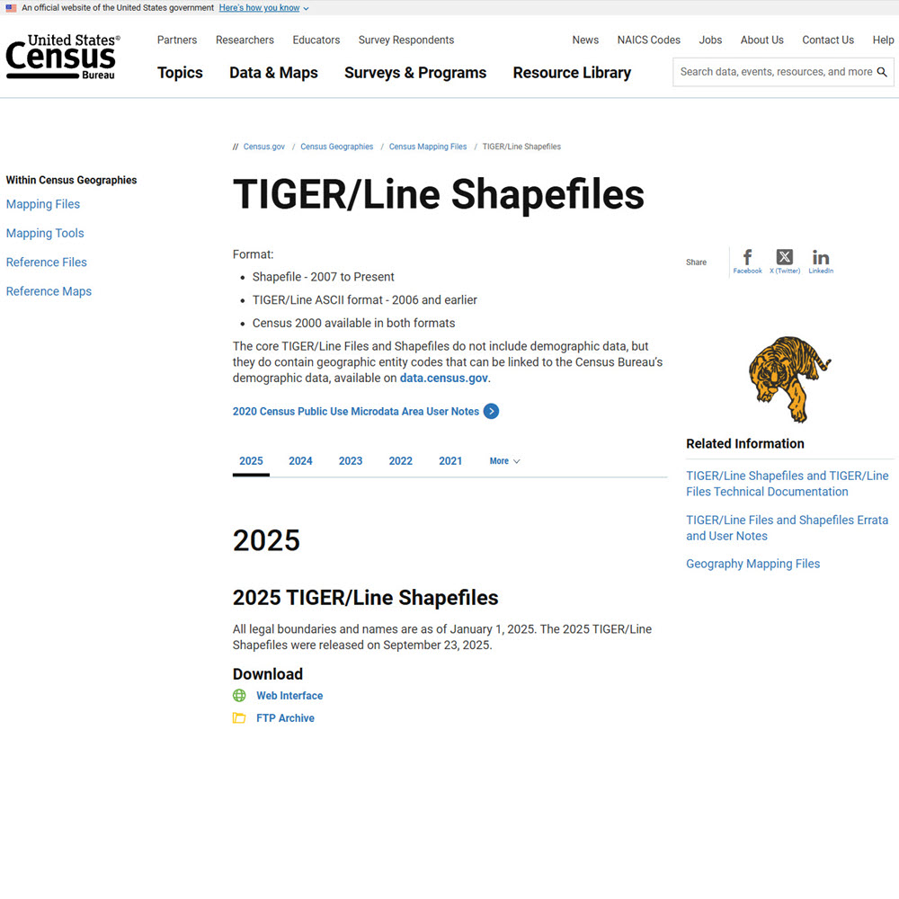 U.S. Census TIGER Line Shapfiles