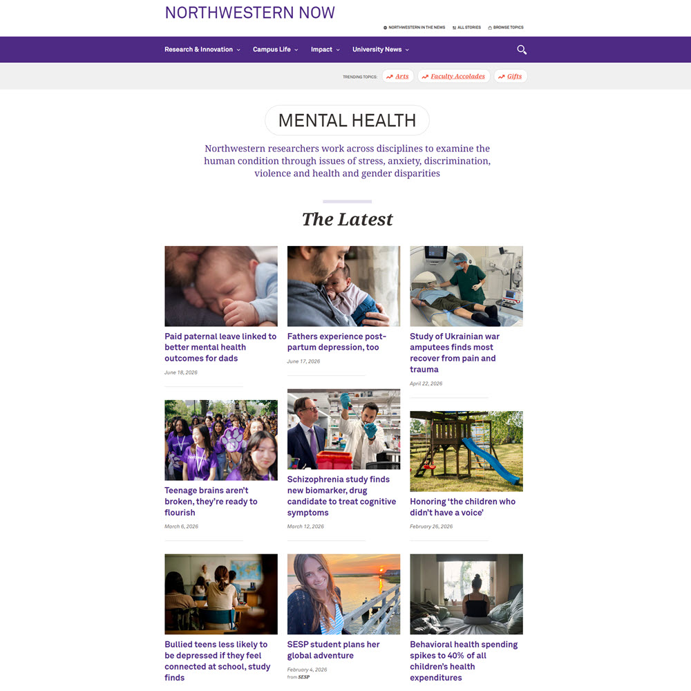 Northwestern Now Mental Health