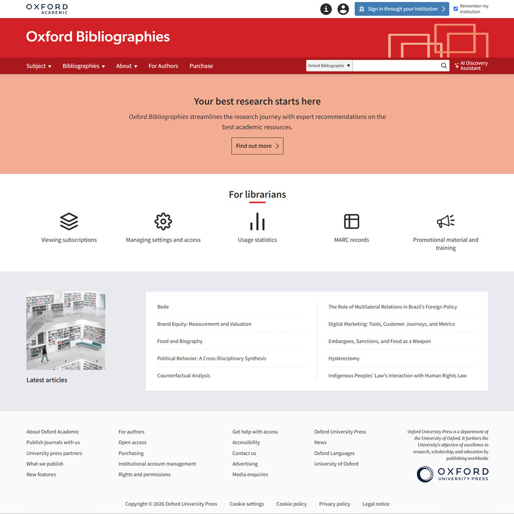 Oxford Bibliographies