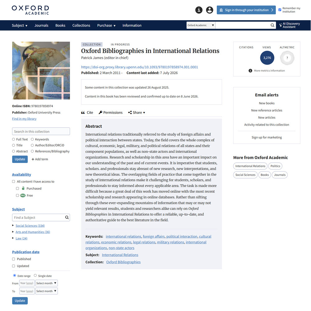 Oxford Bibliographies International Relations
