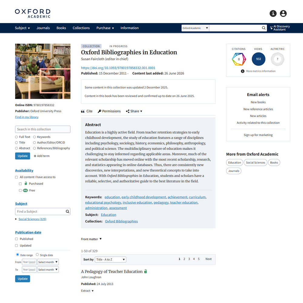 Oxford Bibliographies in Education