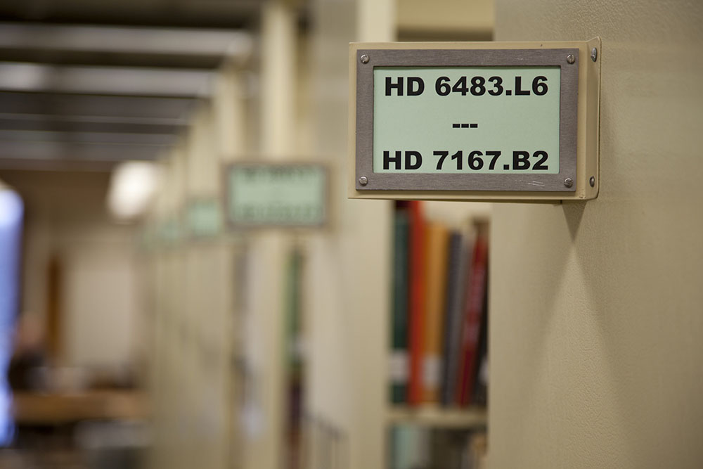 Library classification sign