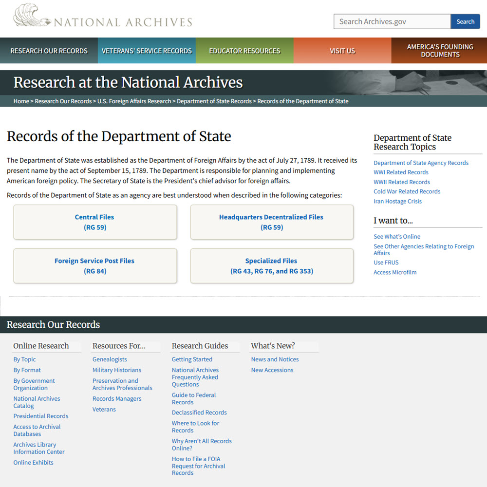 Records of the Department of State