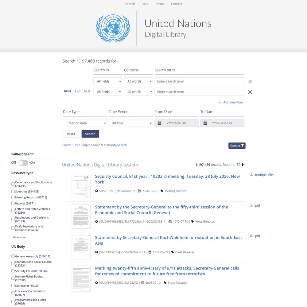 United Nations Digital Library